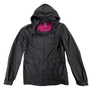 Mountain Hardwear Women's Windbreaker Jacket LRG Blk Lightweight Full Zip Hooded